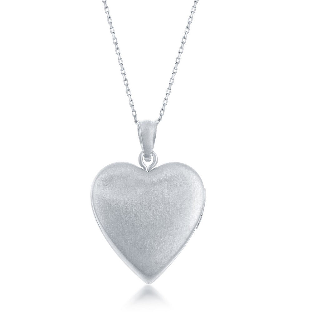Sterling Silver, "I Love You To The Moon & Back" Heart Locket w/Chain