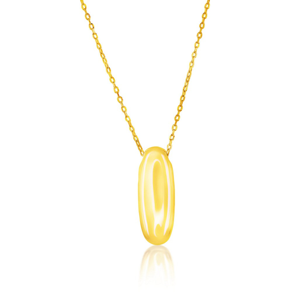 Sterling Silver, Bubble 'I' Initial Necklace - Gold Plated