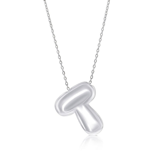 Sterling Silver, Bubble 'T' Initial Necklace
