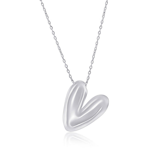 Sterling Silver, Bubble 'V' Initial Necklace