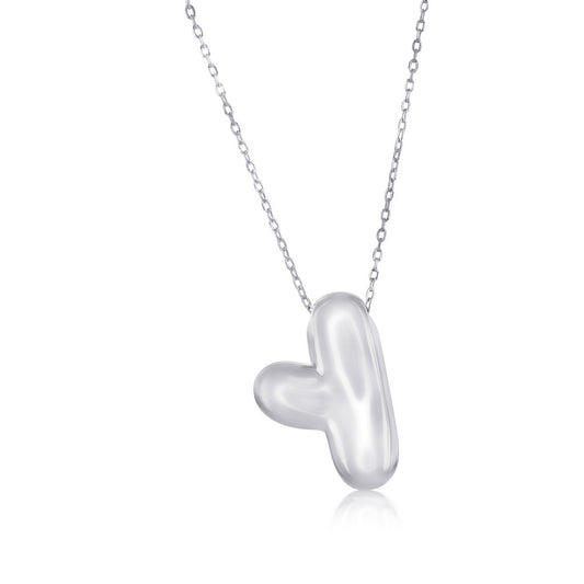 Sterling Silver, Bubble 'Y' Initial Necklace
