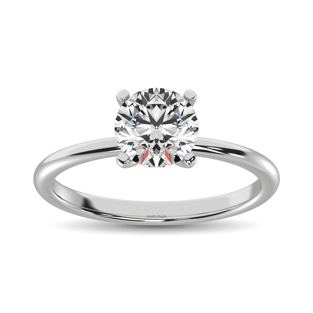 10K White Gold Lab Grown Diamond 1 CT Non certified HPHT VS1 G Solitaire Ring (Available in 1ct to 2ct)
