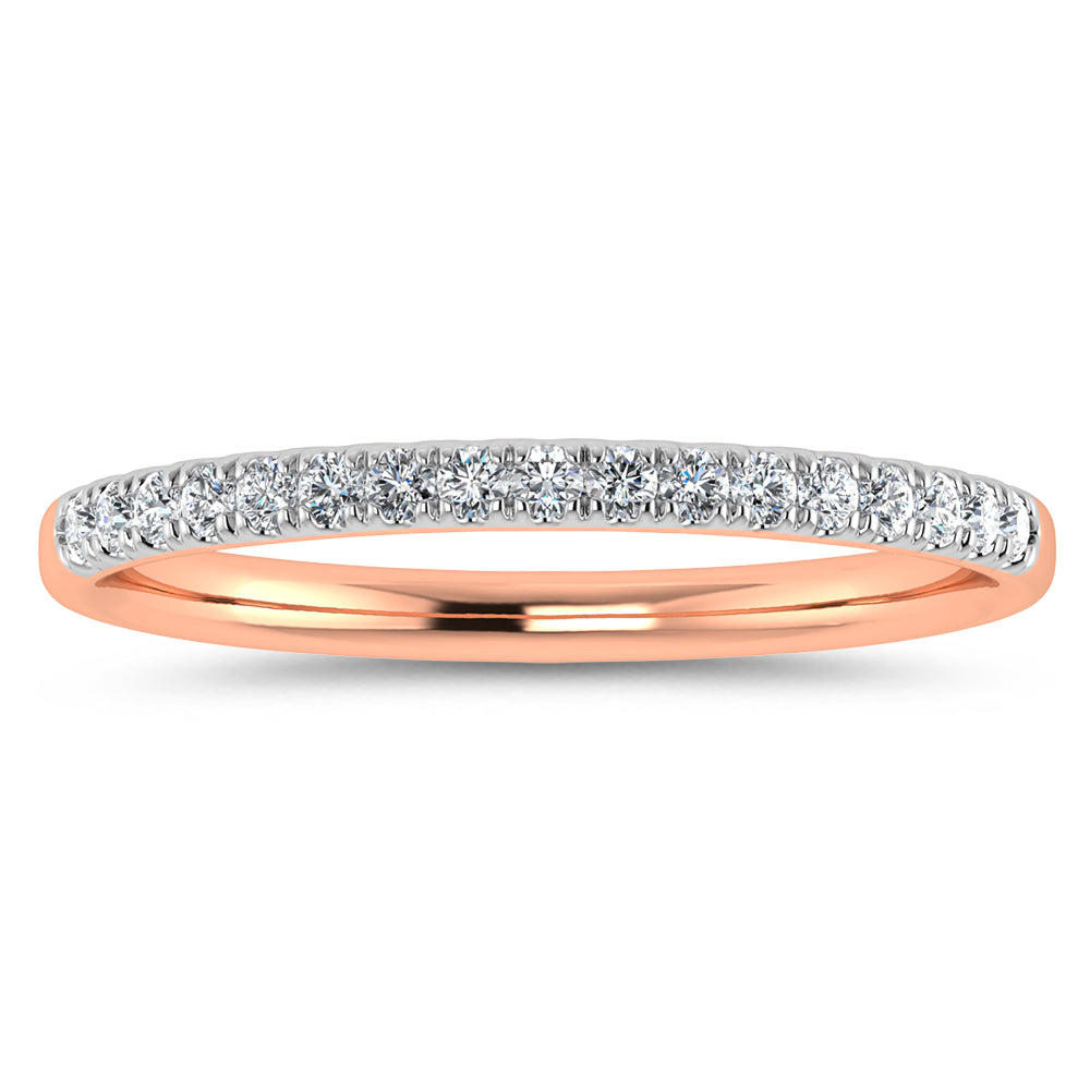 14K Rose Gold Lab Grown Diamond 1/6 CT Wedding Band