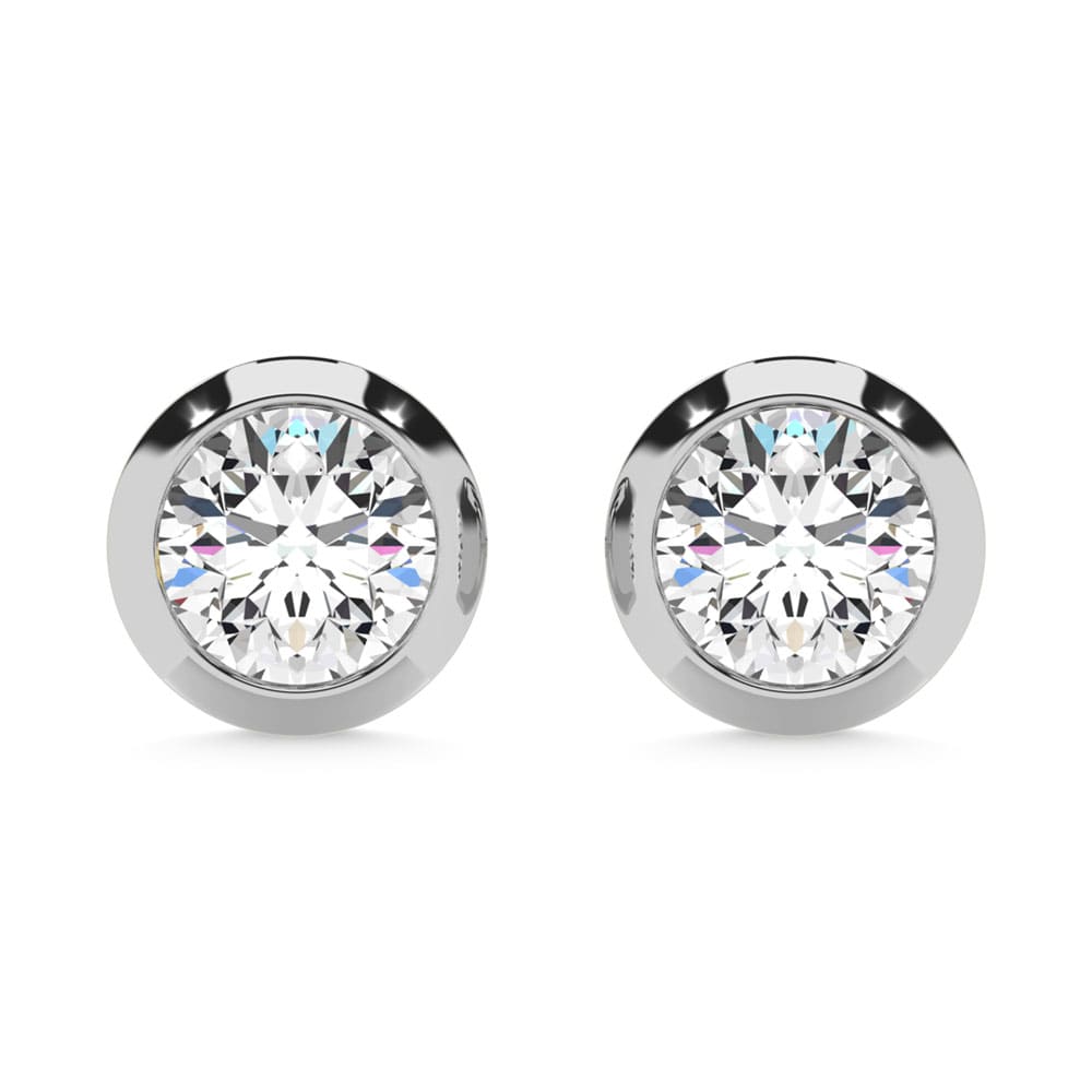 10K White Gold Lab Grown Diamond 1/4 CT Solitaire Earrings