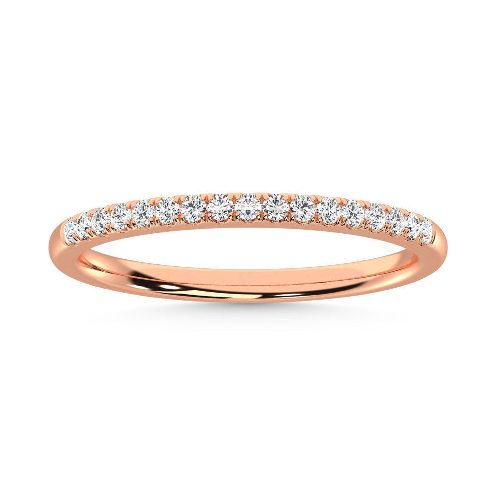 10K Rose Gold Lab Grown Diamond 1/6 CT Wedding Band