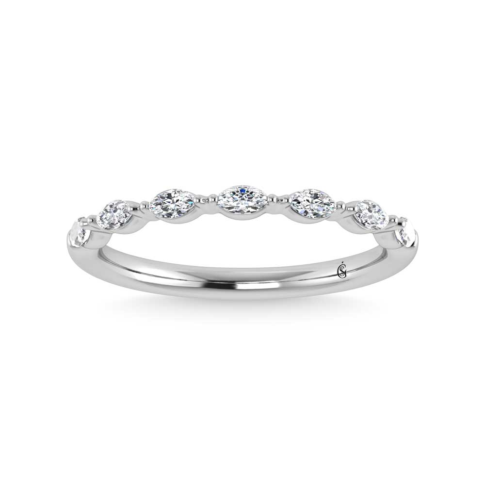 14K White Gold Lab Grown Diamond 1/4 CT Stackable Band
