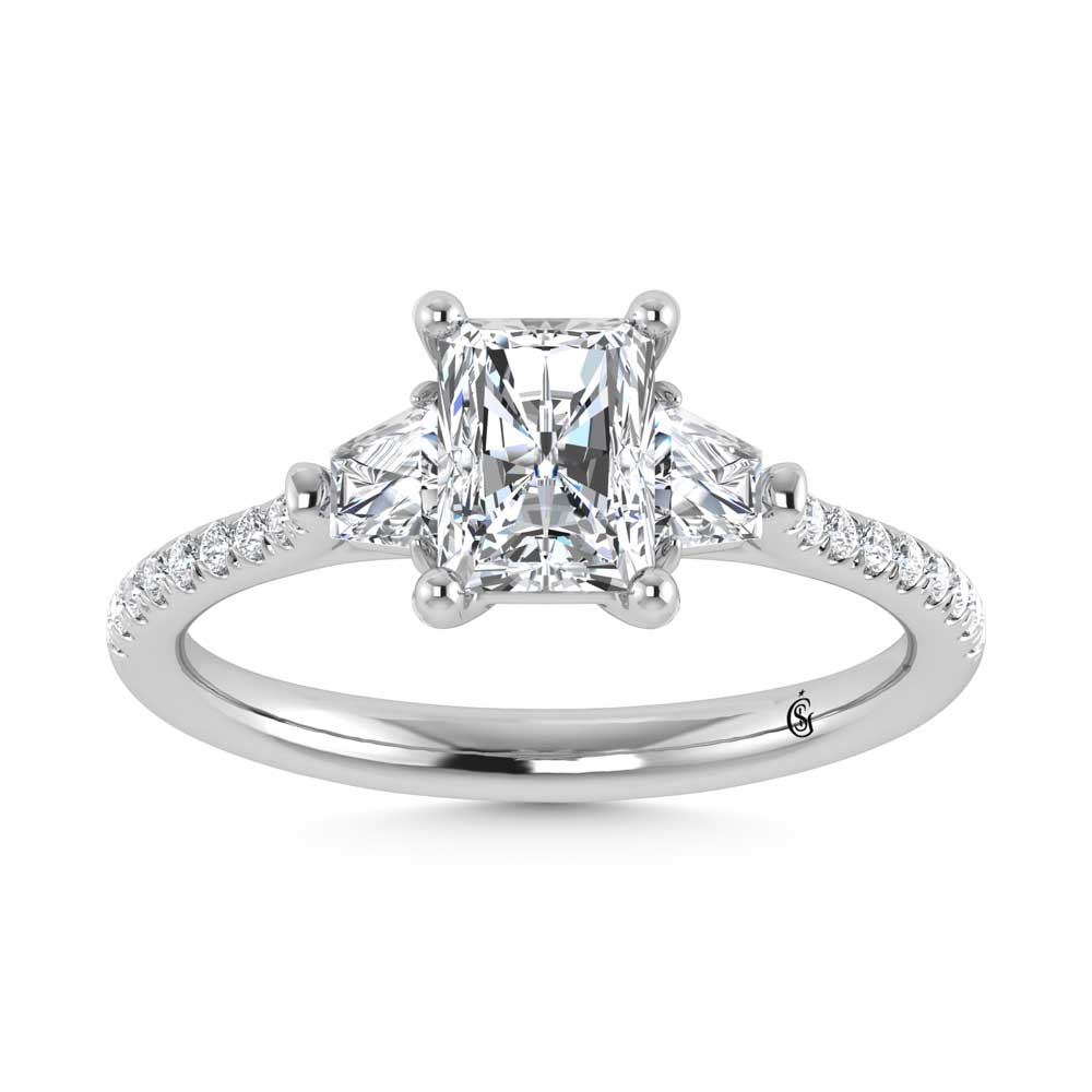 10K White Gold Lab Grown Diamond 1 3/8 CT Engagement Ring