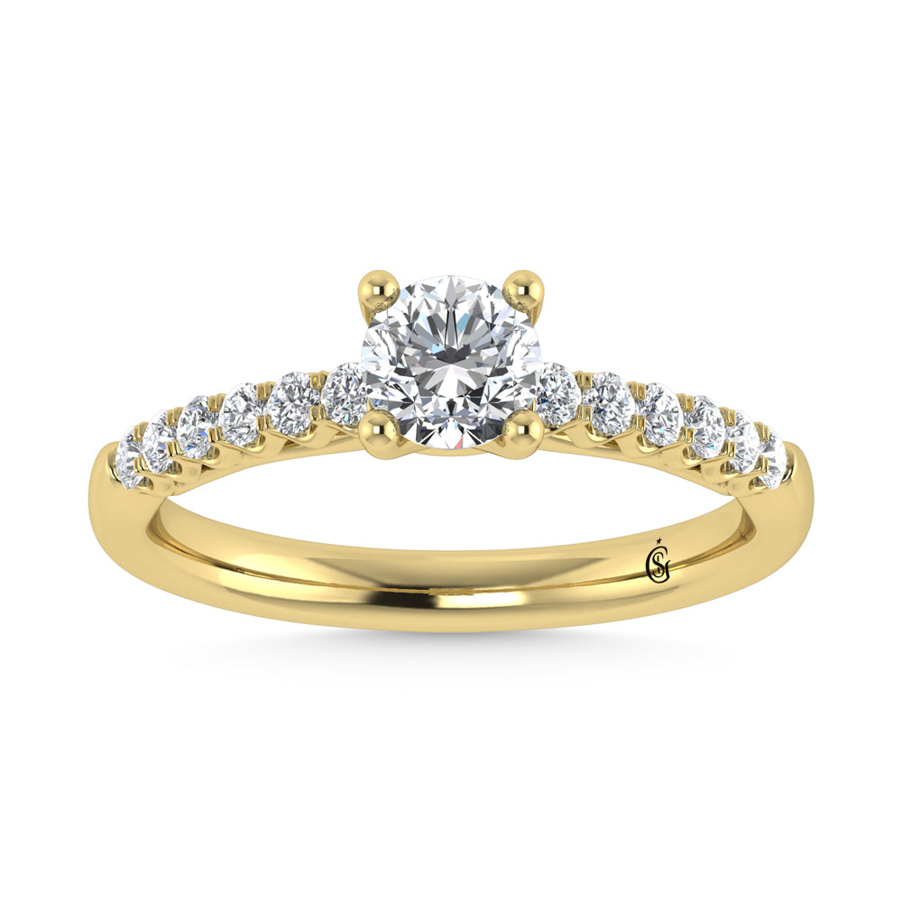 10K Yellow Gold Lab Grown Diamond 3/4 CT Engagement Ring