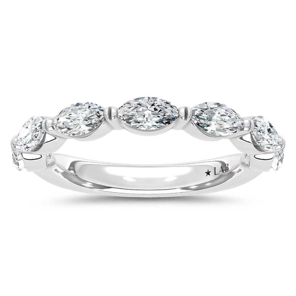 14K White Gold Lab Grown Diamond 7/8 CT Marquise Band