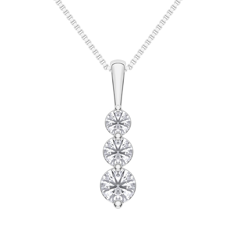 10K White Gold Lab Grown Diamond 1/2 CT Fashion Pendant