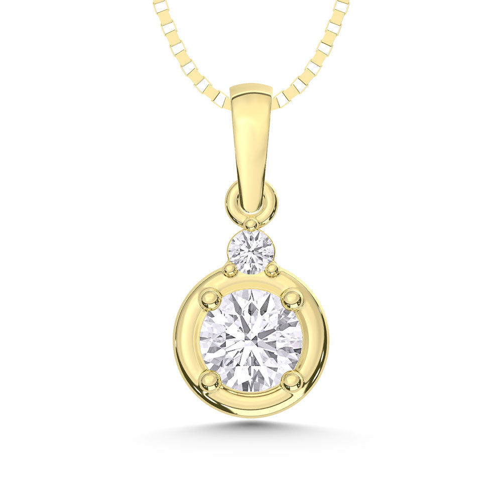 10K Yellow Gold Lab Grown Diamond 1/4 CT Fashion Pendant