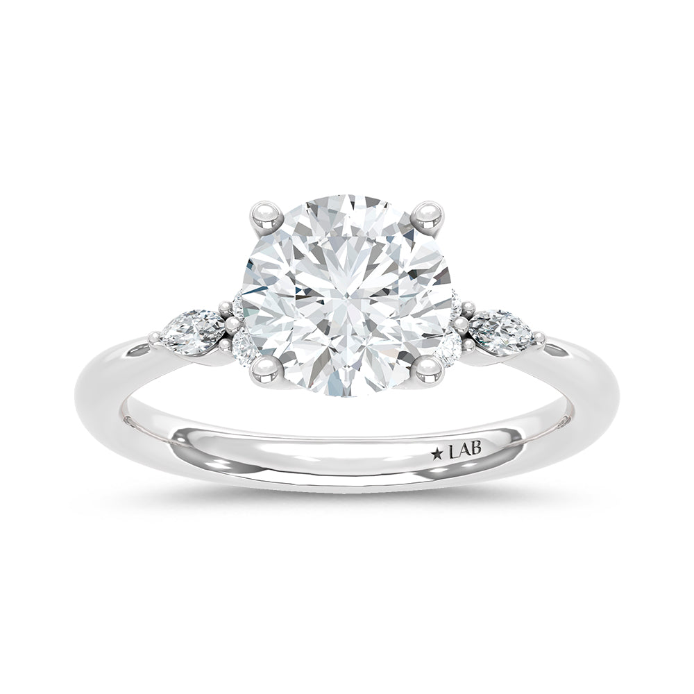 14K White Gold Lab Grown Diamond 2 1/8 CT Engagement Ring