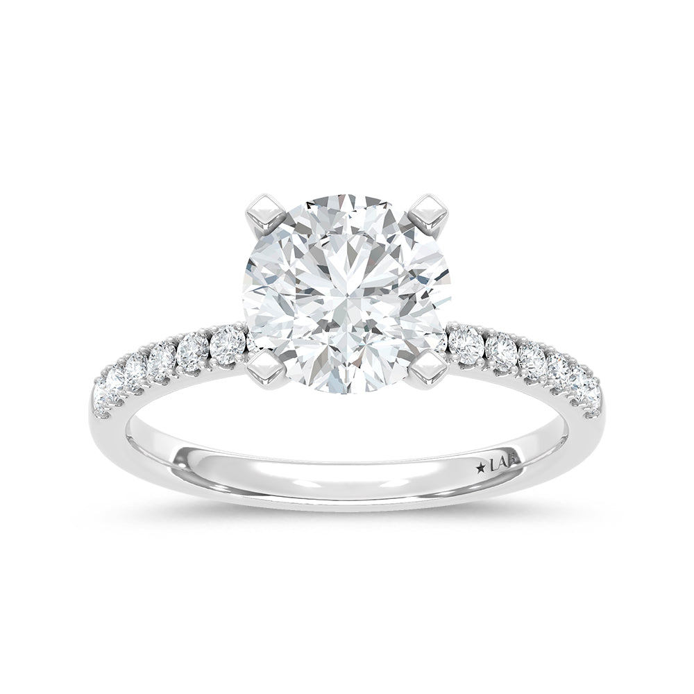 14K White Gold Lab Grown Round Diamond 2 1/4 CT Engagement Ring