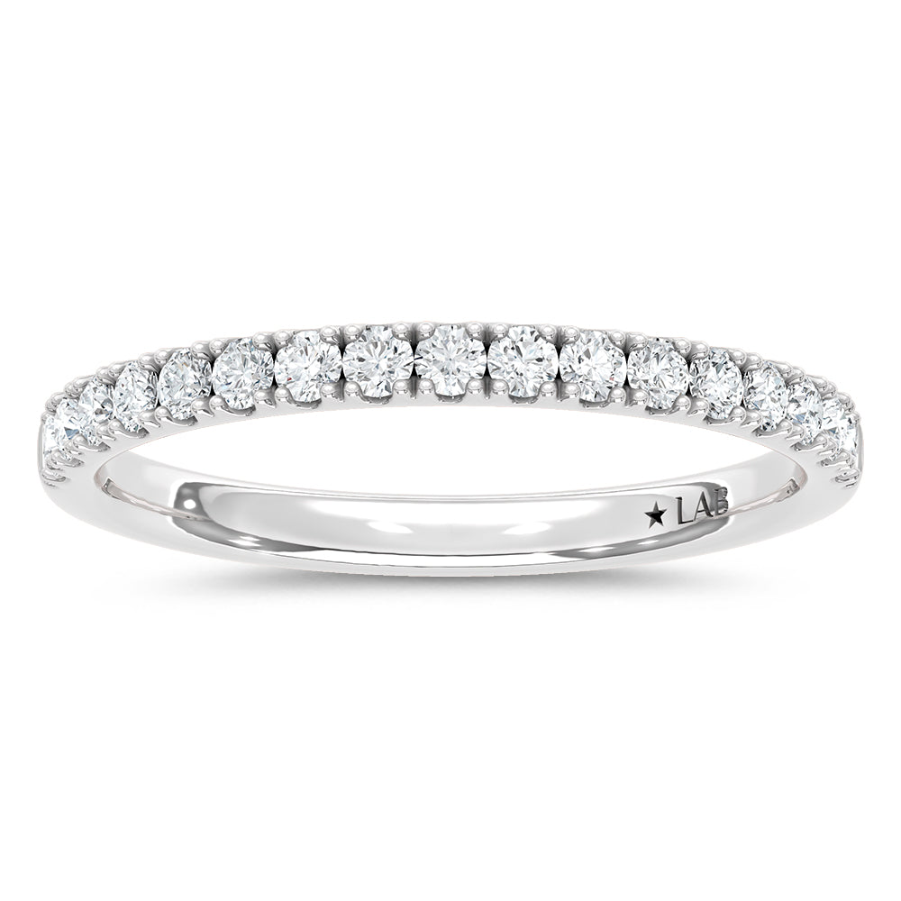 14K White Gold Lab Grown Diamond 1/3 CT Wedding Band
