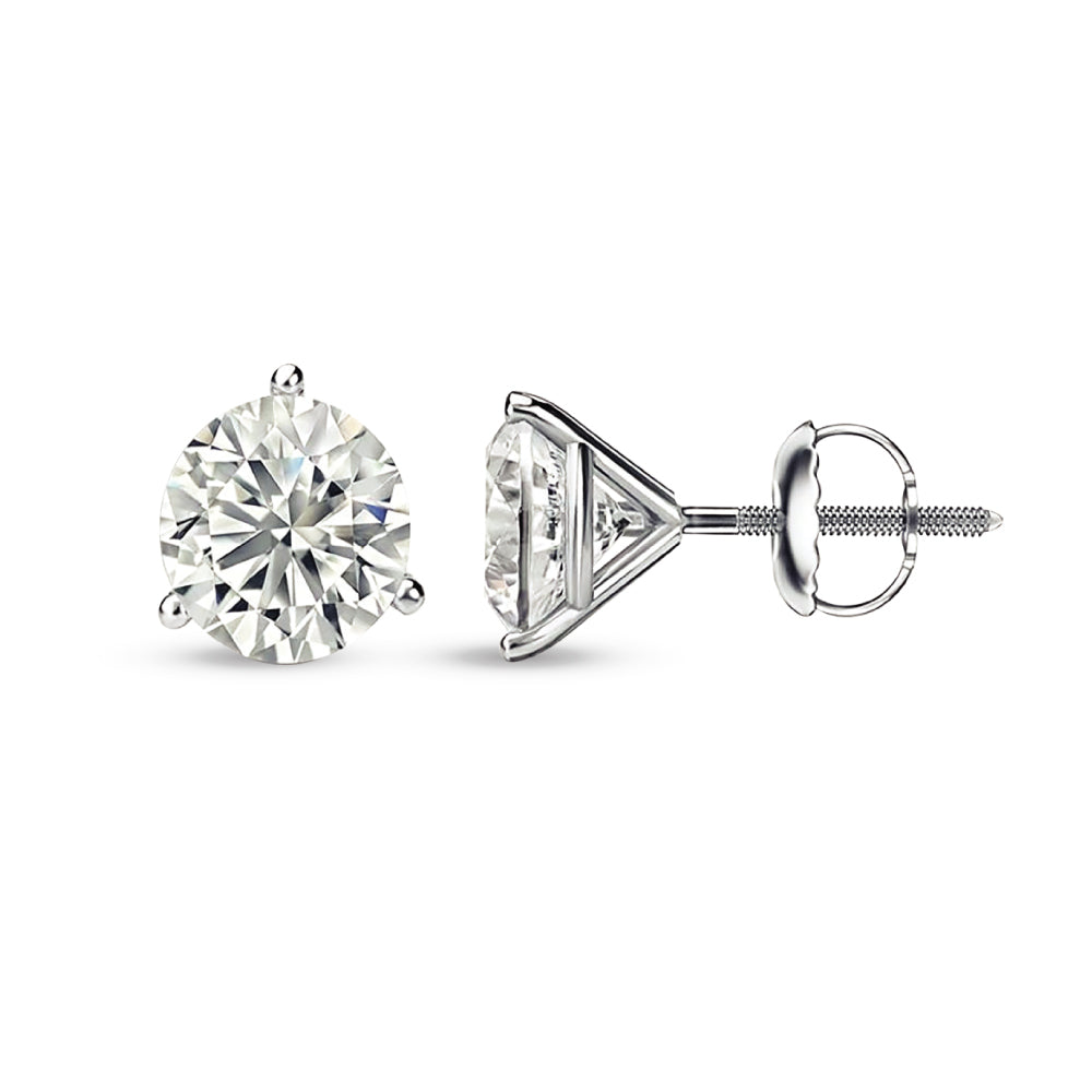 14K White Gold Lab Grown Diamond 1/2 CT Starlab Certified VS F Martini Stud Earrings (Available in 0.15ct to 4ct)