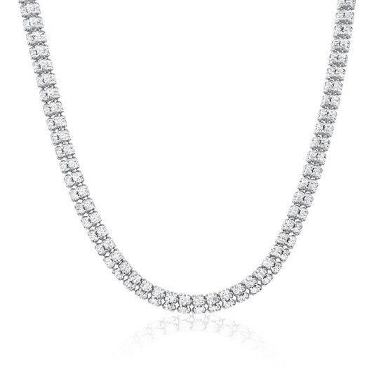 Sterling Silver, 5mm D-C Ice Chain - Rhodium Plated