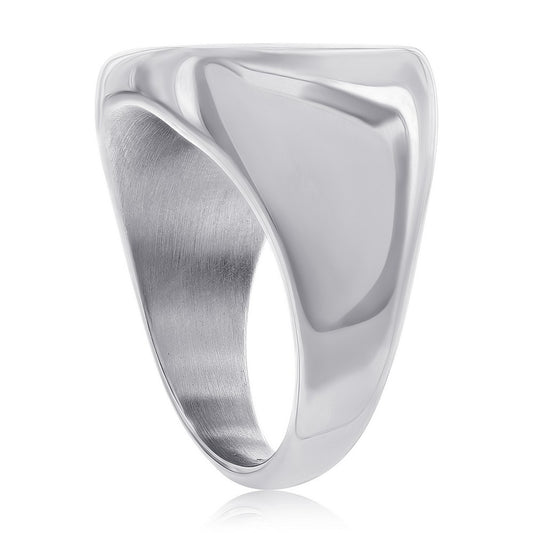 Stainless Steel Brushed Square Ring