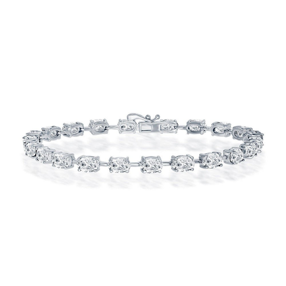 Classic Of New York white topaz tennis bracelet featuring elegant sparkling stones in a polished setting