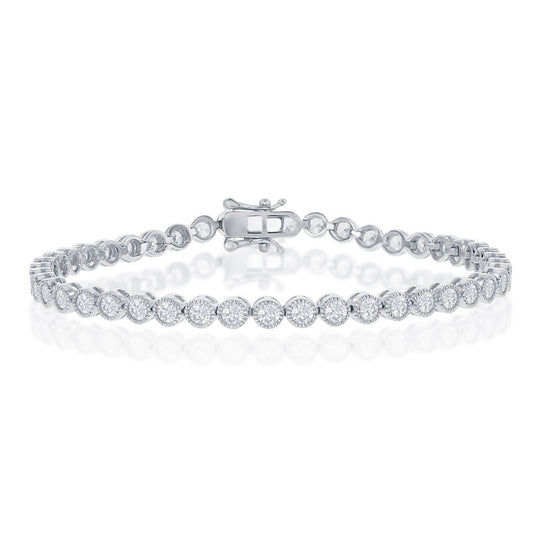 Sterling Silver, 4mm Round CZ Tennis Bracelet