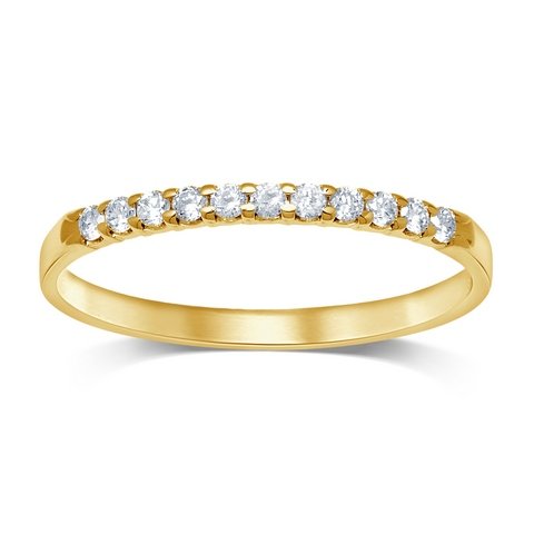 14K YELLOW GOLD 0.16-0.18CT NATURAL DIAMOND MACHINE BAND LDS "PRONG SETTING"