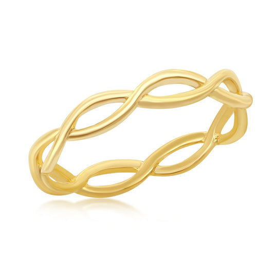 Sterling Silver, Intertwined Ring - Gold Plated