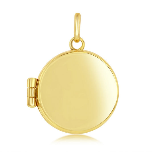 14K Yellow Gold Polished Circle Locket