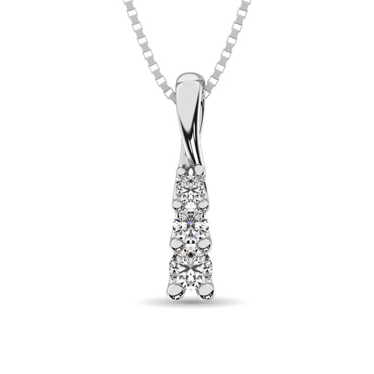 10K White Gold 1/6 CT Diamond Fashion Pendant