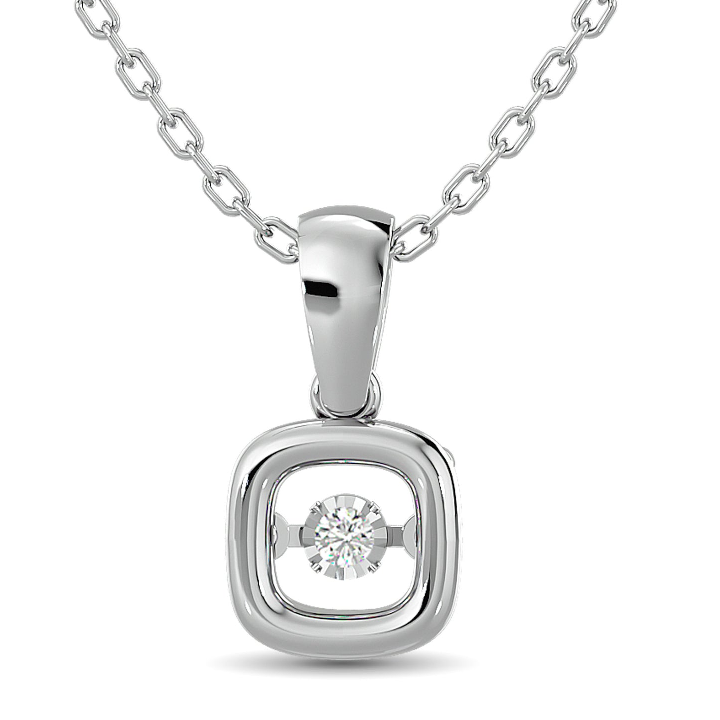 Diamond Shimmering Pendant 1/50 CT Round-cut in Sterling Silver