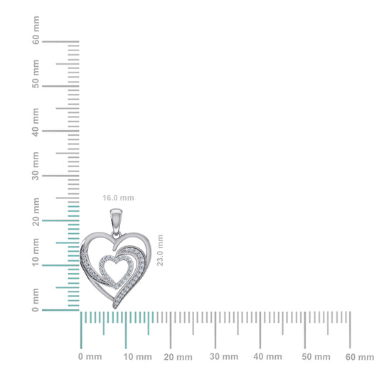 10K white gold heart pendant featuring elegant design and sparkling accents for a timeless look