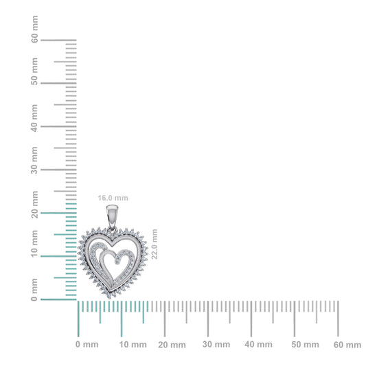 10k white gold double heart diamond pendant featuring intricate detailing and sparkling diamonds