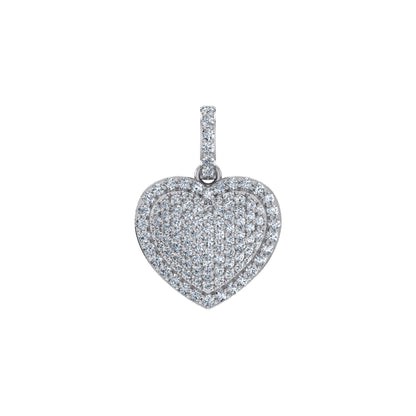 10k white gold heart diamond pendant featuring a sparkling array of diamonds in a heart shape