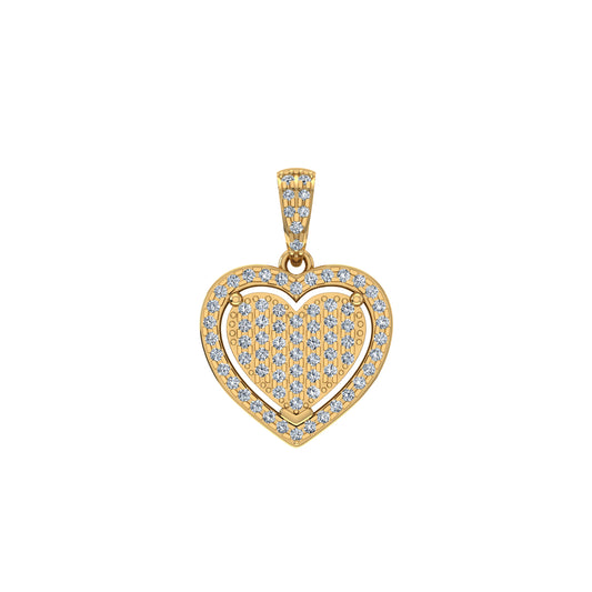 10K Yellow Gold Round Diamond Womens Heart Pendant 1/4 Cttw