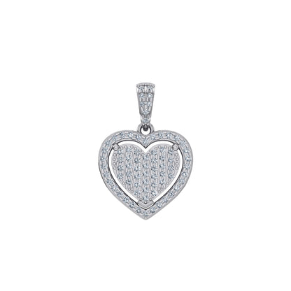 10K White Gold Round Diamond Womens Heart Pendant 1/4 Cttw
