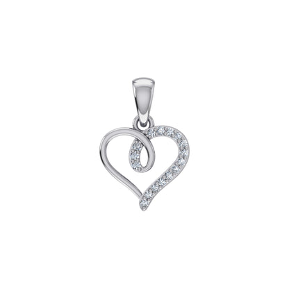10K white gold heart diamond pendant featuring intricate design and sparkling diamonds