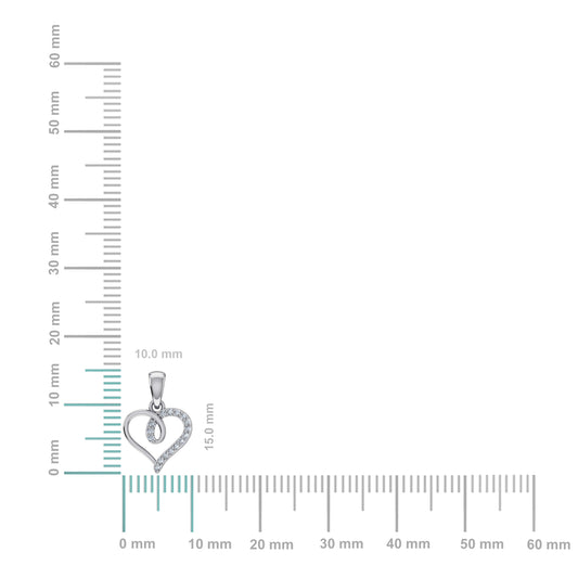 10K white gold heart diamond pendant featuring sparkling accents and a timeless design