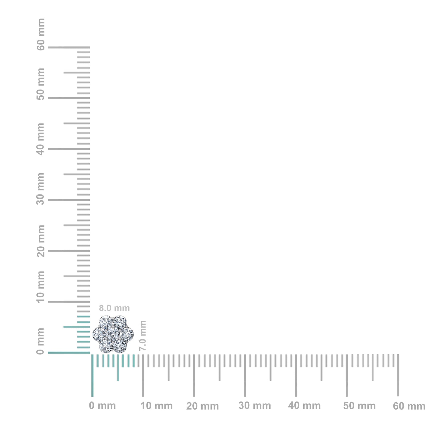 Sterling Silver Round Cz Flower Stud Earrings RP