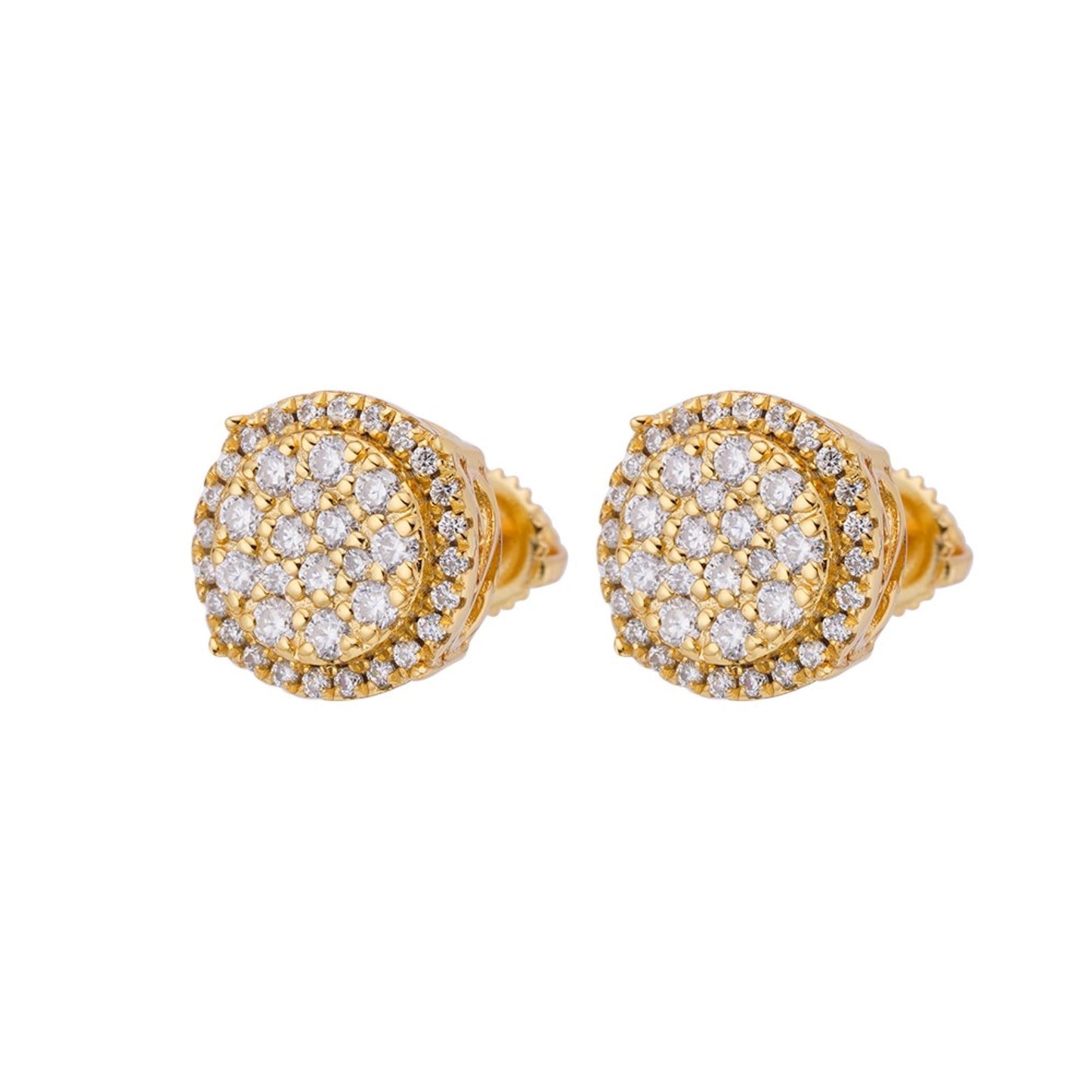 Sterling Silver Moissanite Round Shape Stud Earrings GP 3/4 Cttw