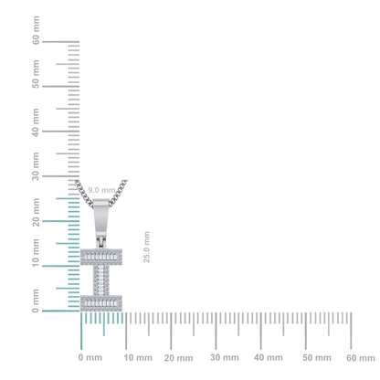 10K White Gold Tw Baguette Initial I Pendant 1/3 Cttw