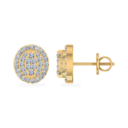Elegant 10K yellow gold diamond stud earrings featuring a sparkling design for a luxurious look