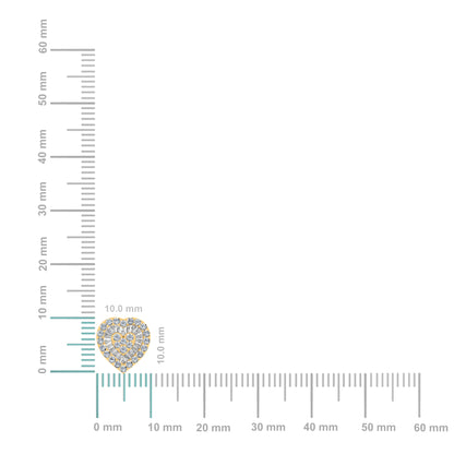 10K yellow gold diamond heart earrings with intricate design and sparkling gemstones
