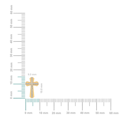 10K yellow gold diamond cross earrings featuring a delicate design with sparkling diamonds