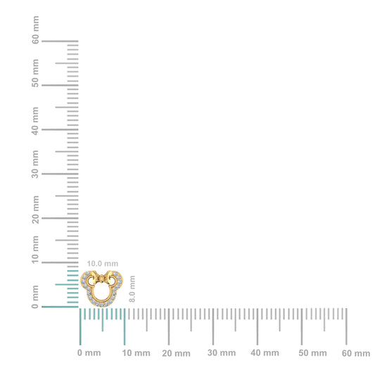 10K Yellow Gold Round Diamond Designer Stud Earrings 1/10 Cttw