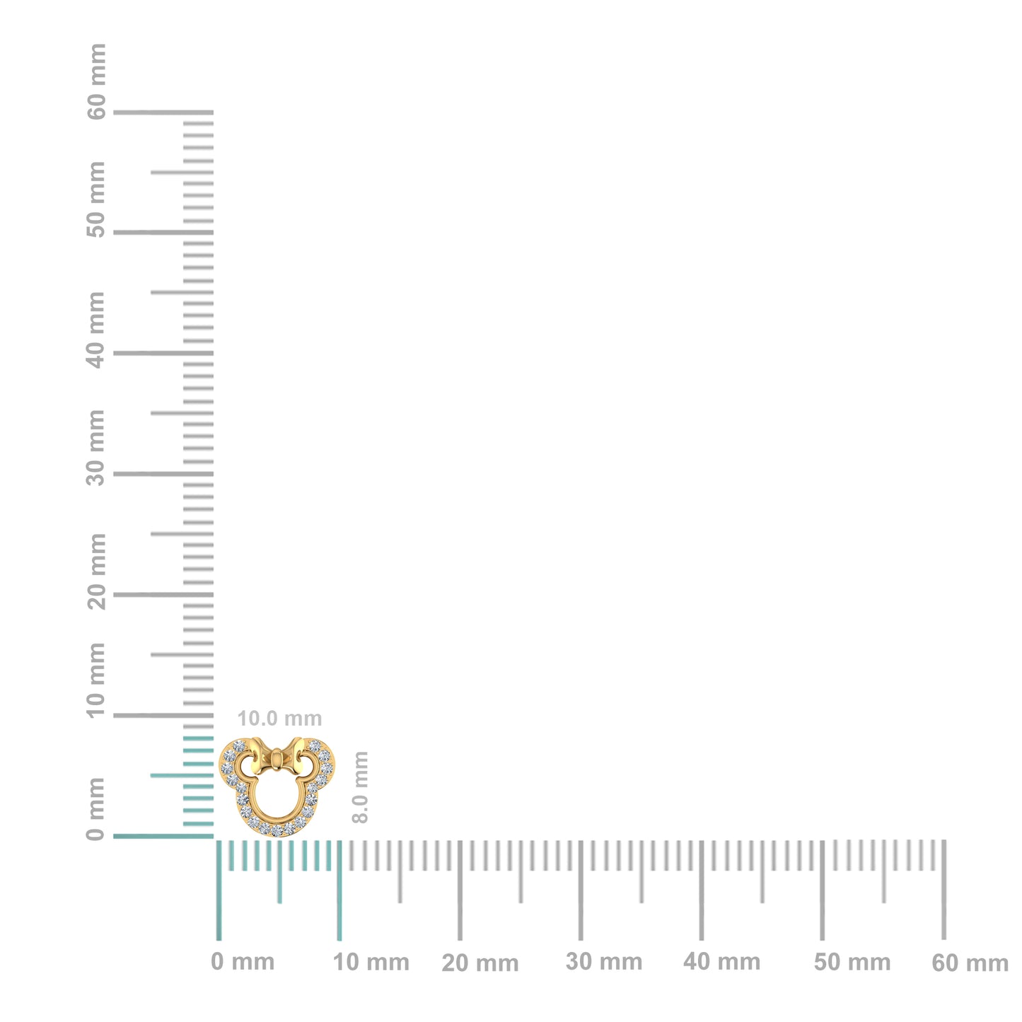 10K Yellow Gold Round Diamond Designer Stud Earrings 1/10 Cttw