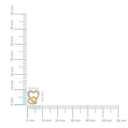 10K yellow gold diamond heart stud earrings with sparkling diamonds for elegant style