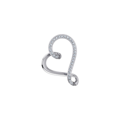 Elegant 10KT white gold heart pendant with sparkling accents for a stylish look