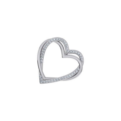 Royal Jewelry and Watches white gold double heart diamond pendant featuring sparkling accents