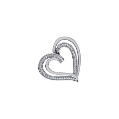 Elegant white gold heart diamond pendant featuring shimmering diamond accents for a timeless style