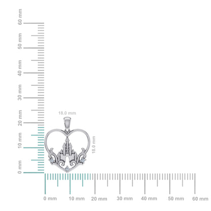 10k white gold heart diamond pendant with intricate detailing and sparkling diamonds