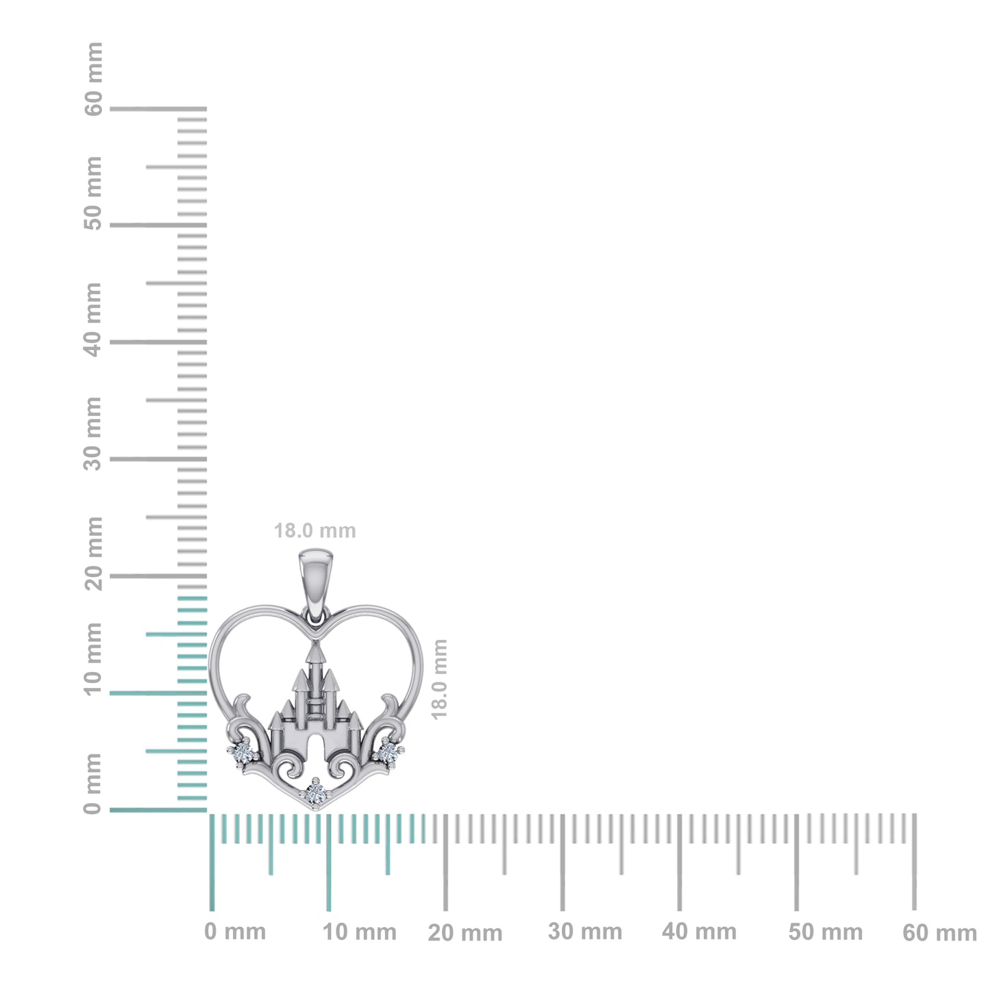 10K White Gold Round Diamond Womens Heart Designer Pendant 1/10 Cttw