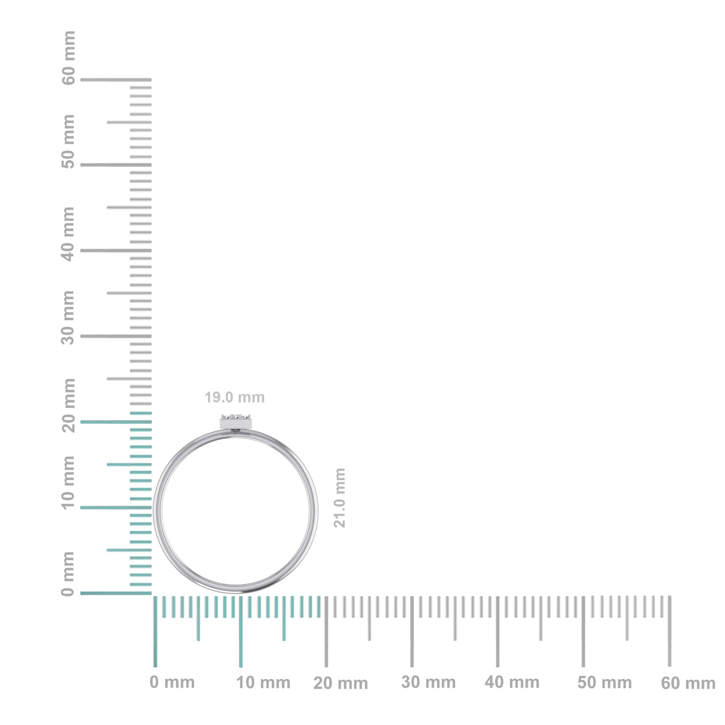 10K White Gold Womens Round Diamond I Initial Letter Ring 1/25 Cttw